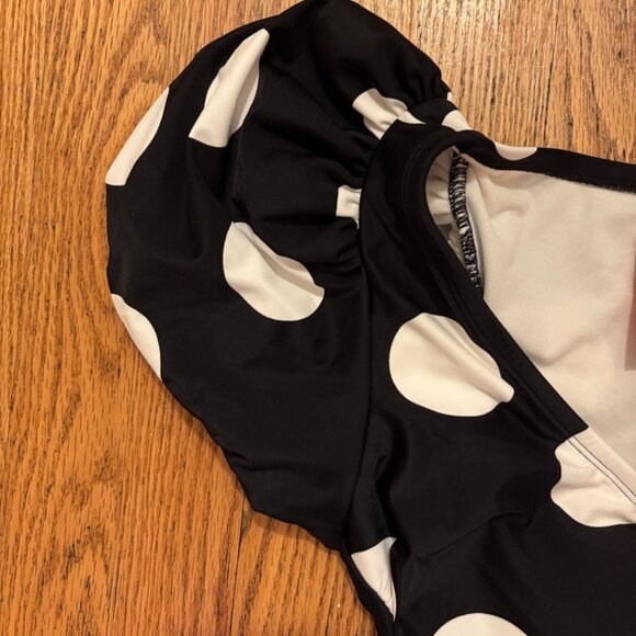 Tabitha Brown for Target Striped/Dot Print Tie-Front One Piece Swimsuit Sz Large - Picture 6 of 6